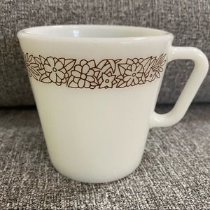 Vintage PYREX Woodland Brown Milk Glass D Handle